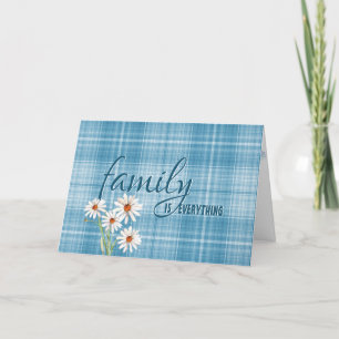 sister-in-law daisy on aqua plaid birthday card