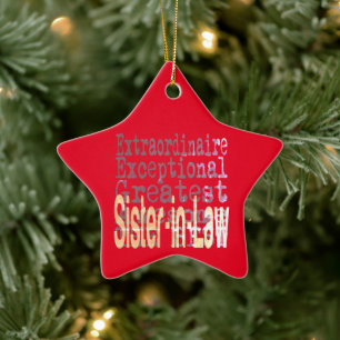 Sister-In-Law Extraordinaire Ceramic Tree Decoration