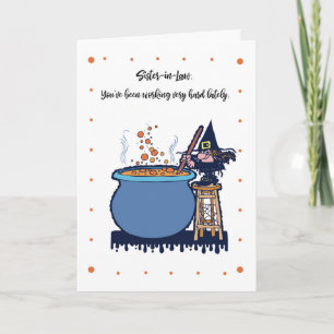 Sister In Law Funny Halloween Witches Brew Card
