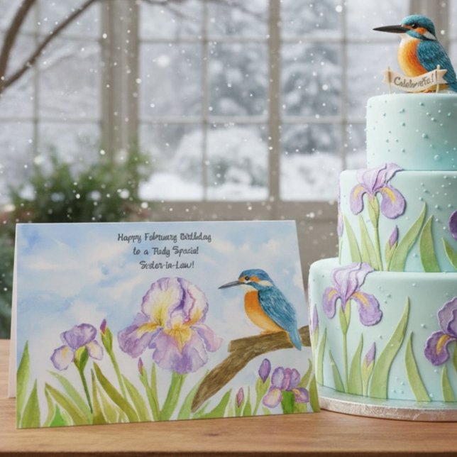 Sister-in-Law Happy February Birthday Kingfisher Card (Creator Uploaded)