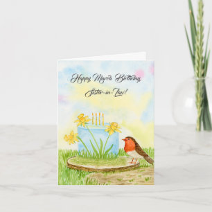 Sister-in-Law Happy March Birthday Daffodils Card