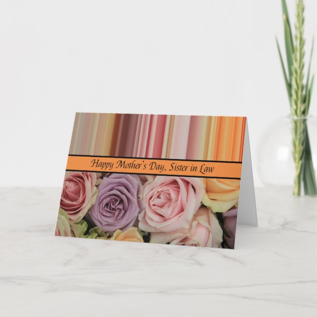 Sister in Law  Happy Mother's Day rose card (Front)