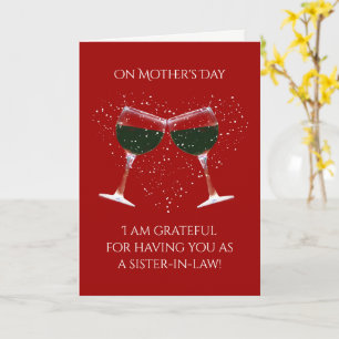 Sister in Law Mother's Day Funny Wine Card