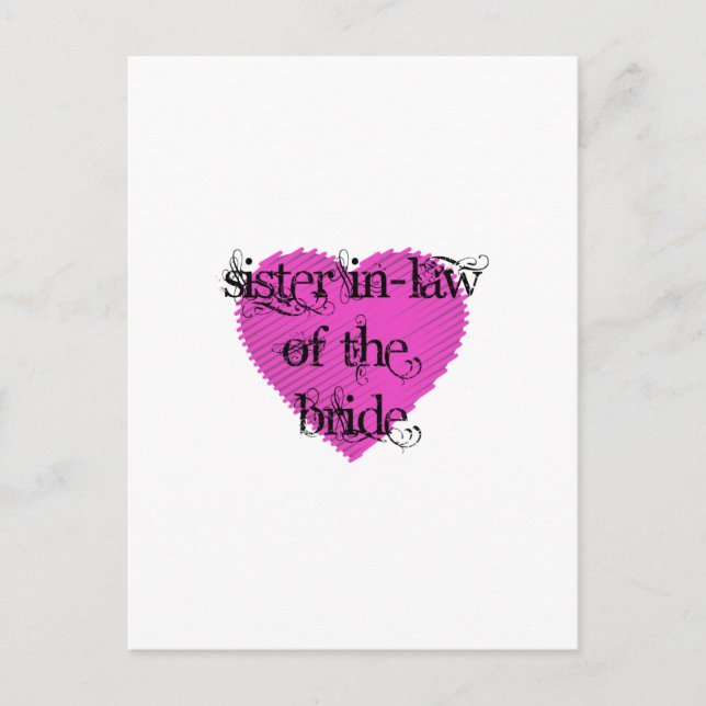 Sister In-Law of the Bride Postcard (Front)
