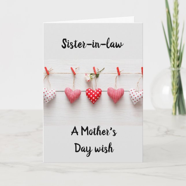 **SISTER-IN-LAW** ON "MOTHER'S DAY" HOLIDAY CARD (Front)