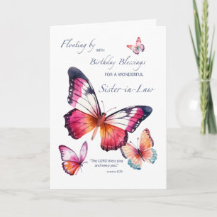 Sister in Law Religious Birthday to Butterflies Card