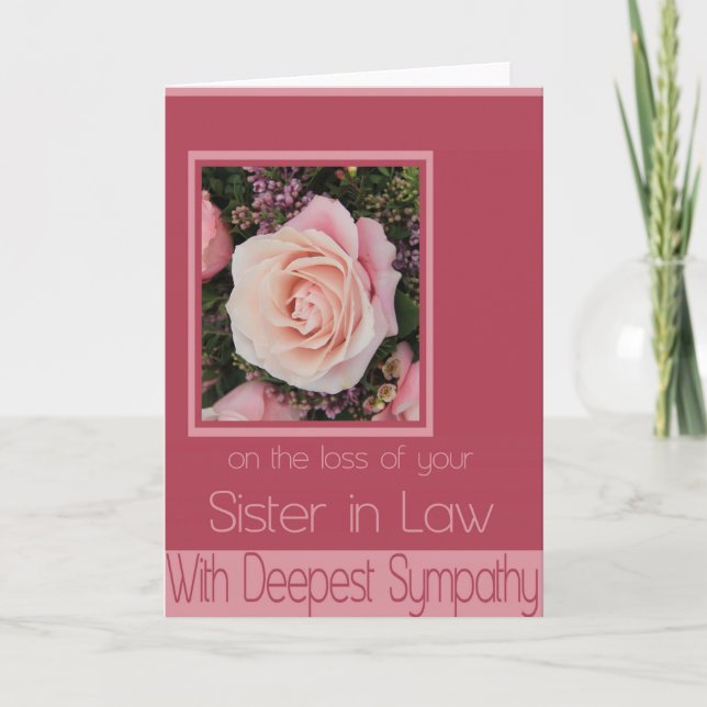 Sister in Law  Sympathy card with Roses (Front)