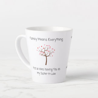Sister In Law, You Mean the World! Latte Mug