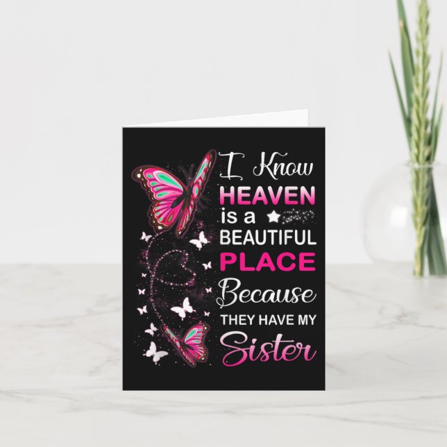 Sister Is My Guardian Angel In Heaven Memorial Day Card (Front)