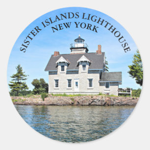 Sister Islands Lighthouse, New York Round Stickers