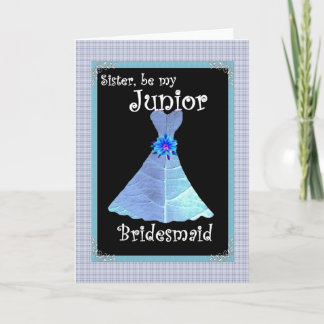 SISTER  Junior Bridesmaid Invite - Blue Gown
