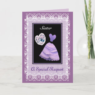 SISTER Junior Bridesmaid - PURPLE Gown Invitation