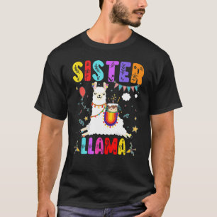 Sister Llama Birthday Llama Alpaca Theme Family B  T-Shirt