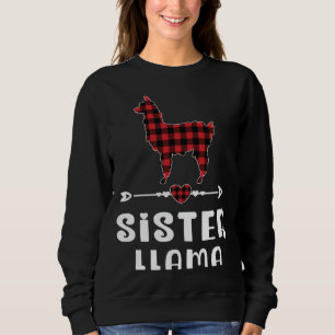 Sister Llama Christmas Pajama Red Plaid Buffalo Fa Sweatshirt