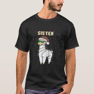 Sister Llama Lovers Matching Christmas Llama Pajam T-Shirt
