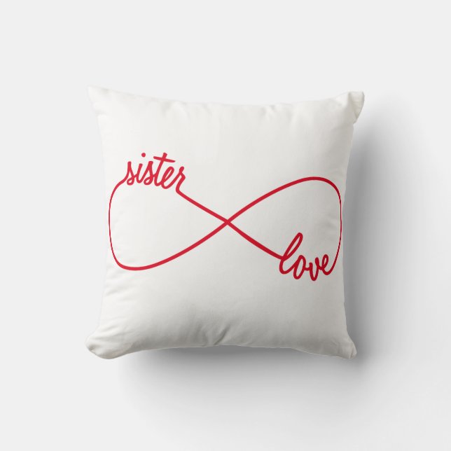 Sister love, infinity sign cushion (Front)