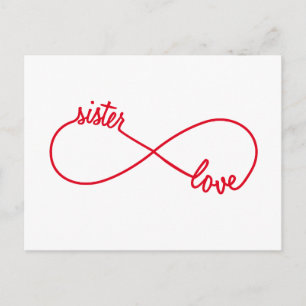Sister love, infinity sign postcard