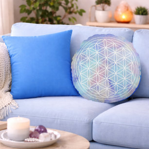 Sister Love – Sacred Geometry Flower of Life Round Cushion