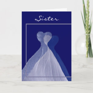SISTER - Maid of Honour BLUE Flowing Dresses Invitation