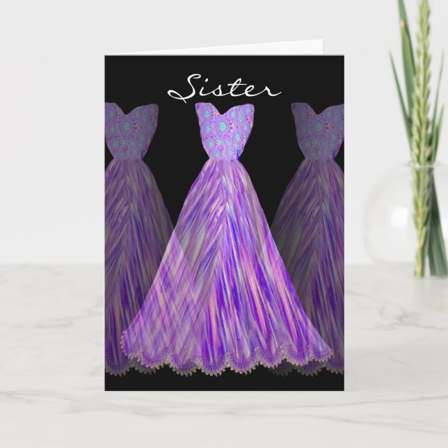SISTER - Maid of Honour SHADES OF PURPLE Dresses Invitation (Front)