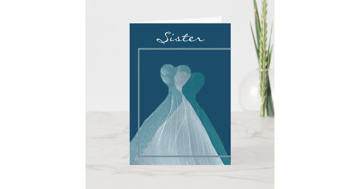 SISTER Maid of Honour TEAL GREEN Flowing Dresses Invitation Zazzle — free download