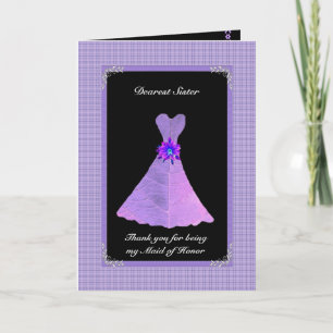 SISTER Maid of Honour Thank You - PURPLE Gown