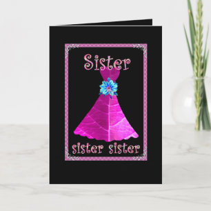 SISTER - Maid of Honour with Magenta Gown Invitation