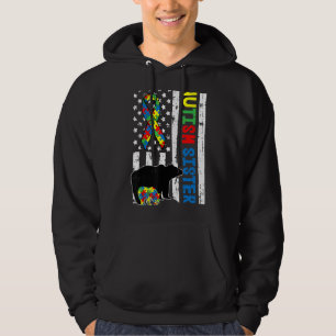 Sister Matching Family Autism Awareness  American  Hoodie