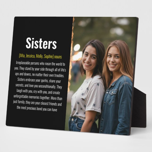 Sister Memorial Definition Custom Acrylic Keepsake Plaque (Side)