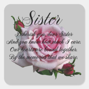 SISTER MOST POPULAR BACKGROUNDS SQUARE STICKER