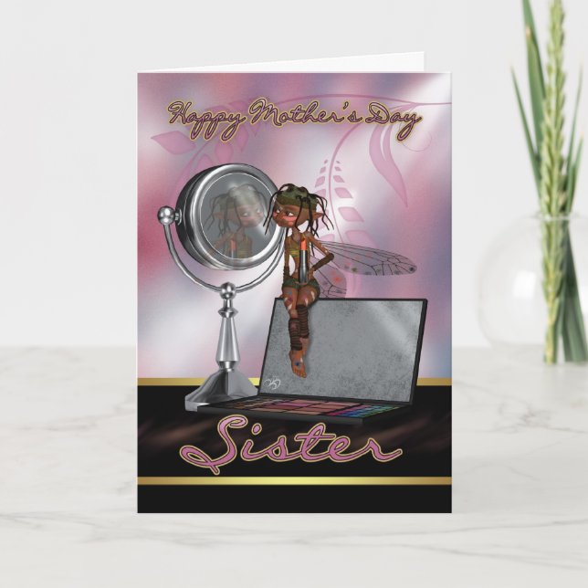 Sister Mother's Day Card With Make Up Fairy (Front)