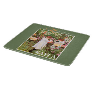 Sister, Mother's Day, Girls in Flower Garden, Gift Cutting Board