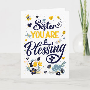 Sister Mother's Day You are a Blessing Botanical Card