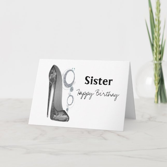 Sister Name Personalise Birthday Greeting Card (Front)