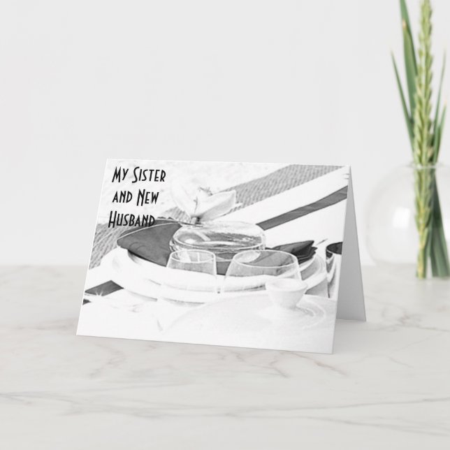 SISTER/NEW HUSBAND ON WEDDING DAY CARD (Front)