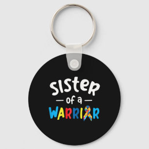 Sister Of A Warrior - Autism Awareness Gift Key Ring