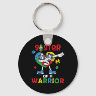 Sister Of A Warrior Autistic Kids Autism Awareness Key Ring