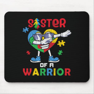 Sister Of A Warrior Autistic Kids Autism Awareness Mouse Mat