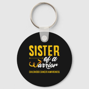 Sister Of A Warrior Brother Childhood Cancer Aware Key Ring