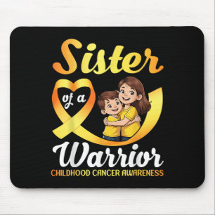 Sister Of A Warrior Childhood Cancer Awareness Bro Mouse Mat