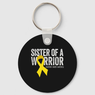 Sister of a Warrior Childhood Cancer Awareness  Ri Key Ring