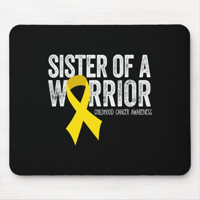 Sister of a Warrior Childhood Cancer Awareness  Ri Mouse Mat (Front)