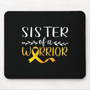Sister Of A Warrior Childhood Cancer Awareness Sup Mouse Mat