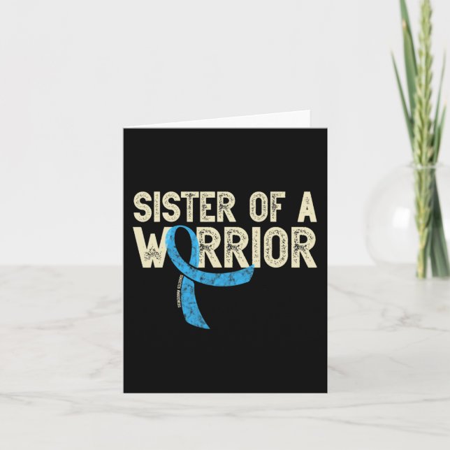 Sister of a Warrior Diabetic Diabetes Awareness T1 Card (Front)