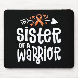Sister Of A Warrior Orange Family Leukaemia Cancer Mouse Mat
