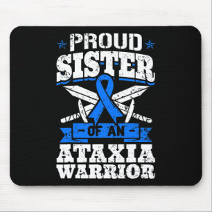 Sister Of An Ataxia Warrior Awareness Ribbon Dysta Mouse Mat