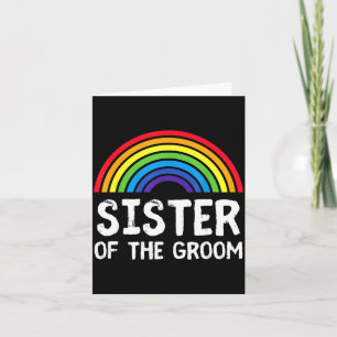 Sister of groom lgbtq gay bachelor wedding family card