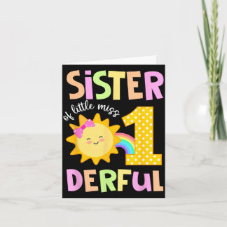 Sister Of Little Miss Onederful First Birthday Sun Card