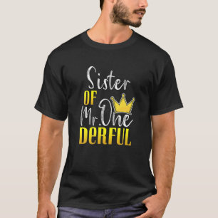 Sister Of Mr Onederful First Sister Matching Famil T-Shirt