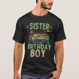 Sister of the Birthday Boy Army Party Matching Fam T-Shirt